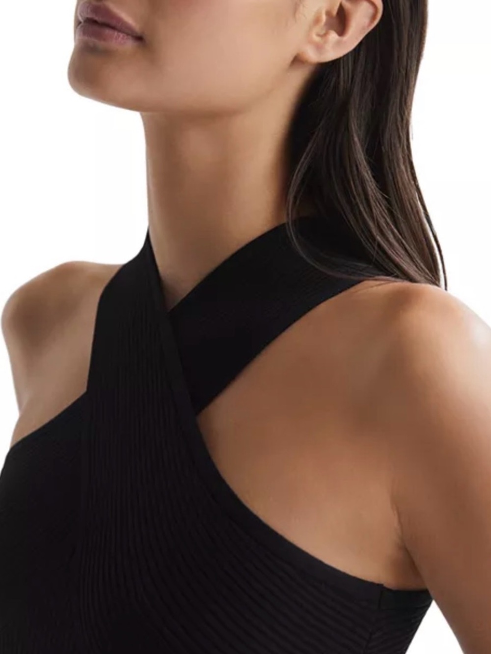 NWT Reiss Lily Ribbed Knit Sleeveless Halter Top L - Picture 5 of 10
